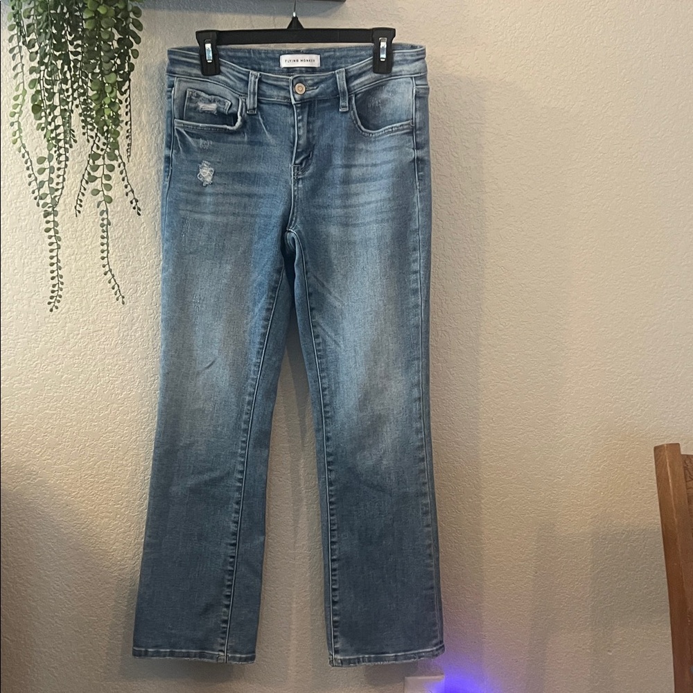 Flying Monkey Wide Leg Jeans in Light Blue